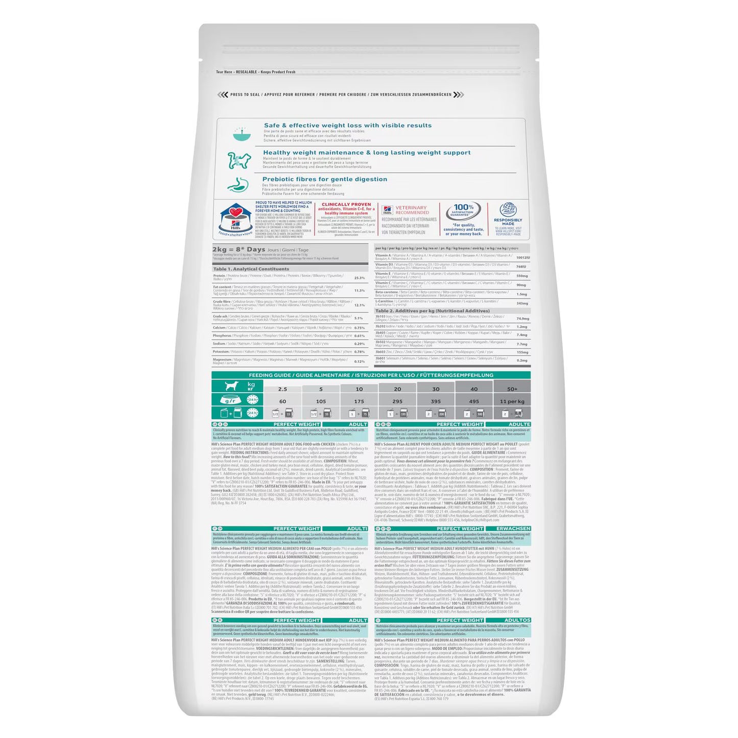 Hill's Medium Adult Perfect Weight 12kg