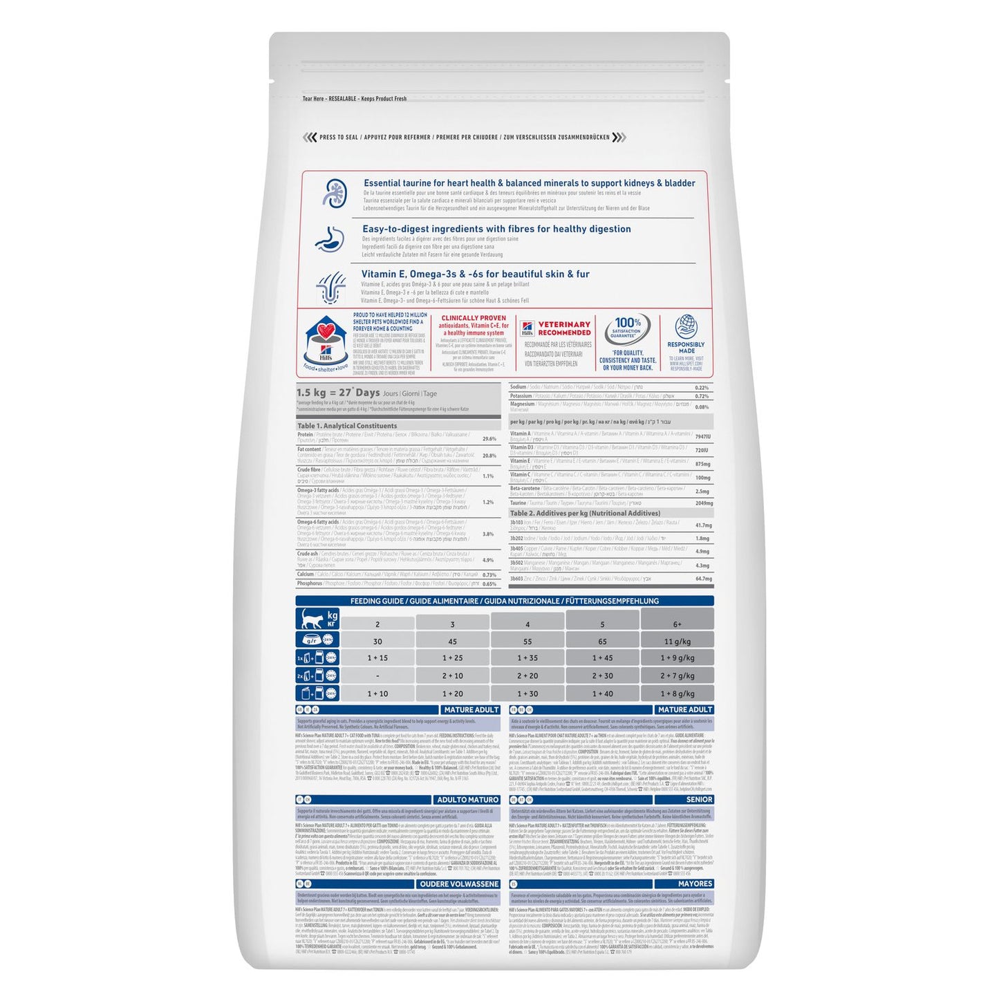 Hill's Mature Adult Cat Tuna Flavour 1.5kg