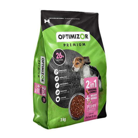 Optimizor Premium 2in1 Milky Bones 3 kg Puppy